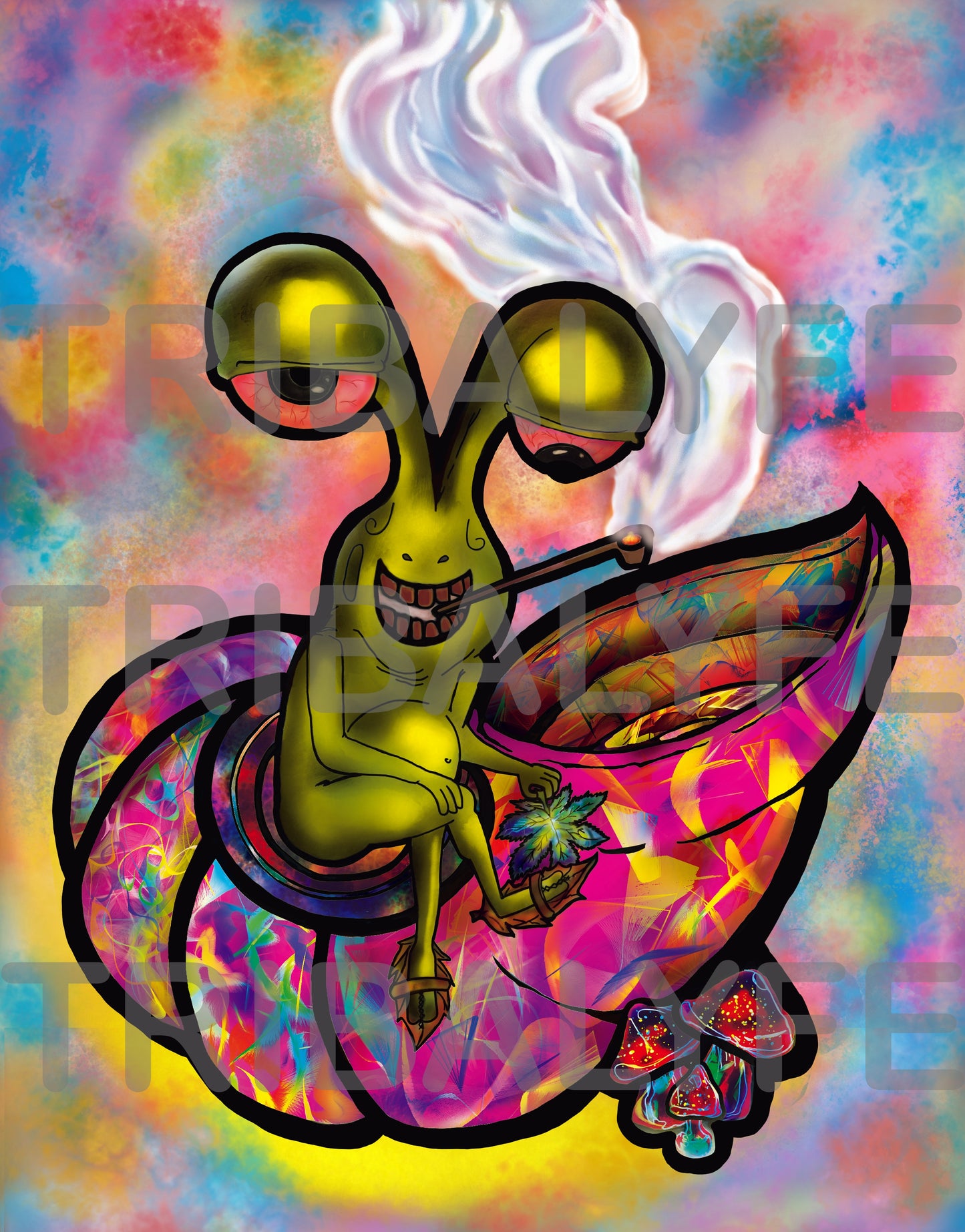 Trippy Collection: Ganja Snail Art Print - Fine Matte Bordered