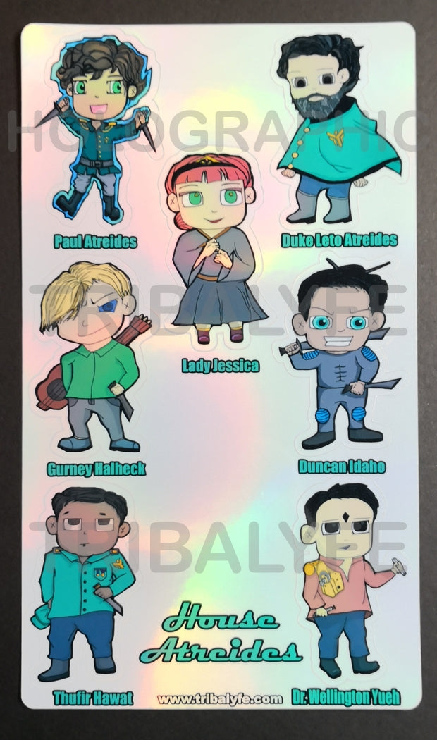 House Atreides Vinyl Sticker Sheet - Dune Chibi / Anime Art