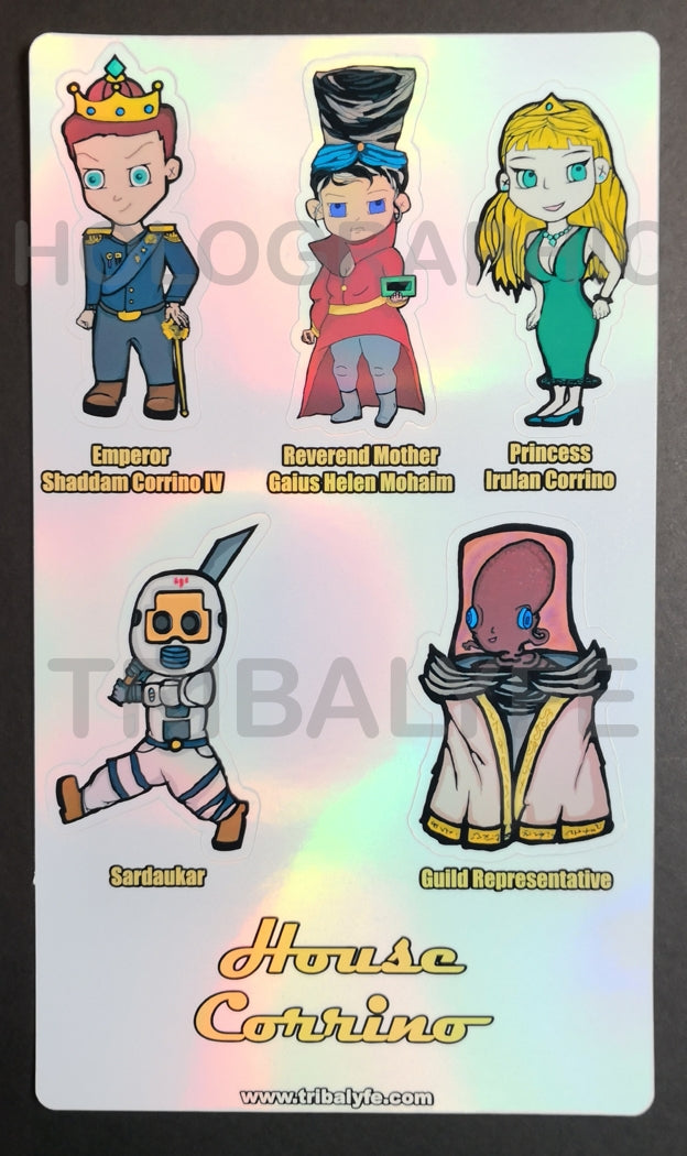 House Corrino Vinyl Sticker Sheet - Dune Chibi / Anime Art