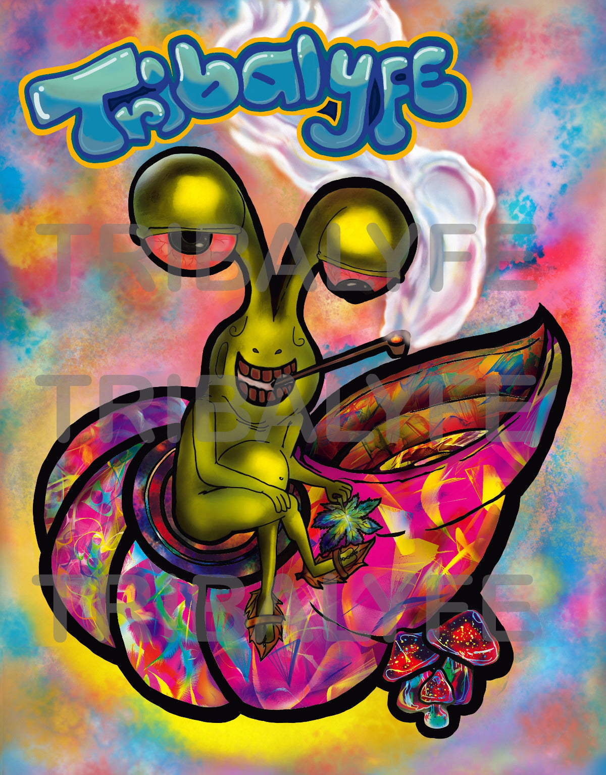 Trippy Collection: Ganja Snail Art Print - Fine Matte Bordered