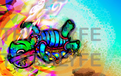 Trippy Collection: Ganja Turtle Art Print - Fine Matte Bordered