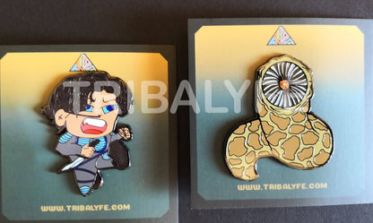 Paul Atreides + Sandworm Shai-Hulud Custom Enamel Pins - Dune - Chibi / Anime Art
