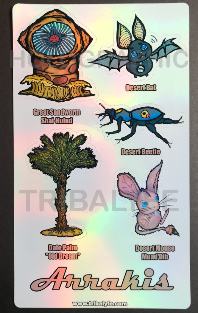 Complete Holographic Collection Vinyl Sticker Sheet - Dune Chibi / Anime Art