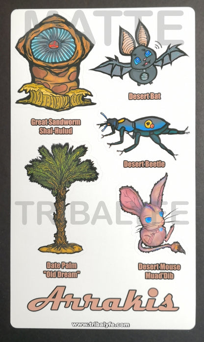 Arrakis Vinyl Sticker Sheet - Dune Chibi / Anime Art
