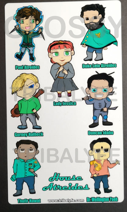 House Atreides Vinyl Sticker Sheet - Dune Chibi / Anime Art