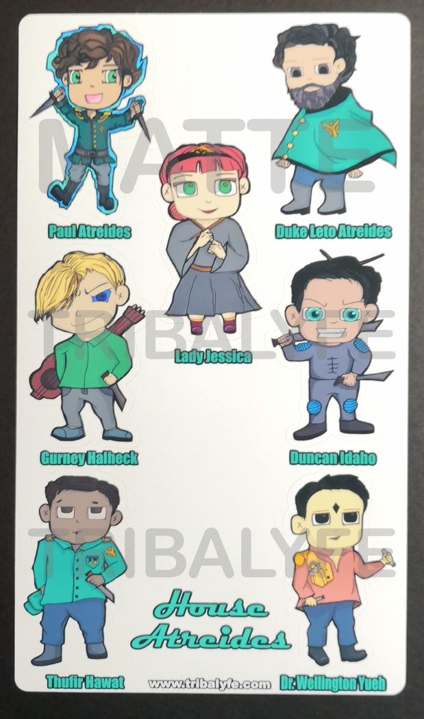 Complete Matte Collection Vinyl Sticker Sheet - Dune Chibi / Anime Art