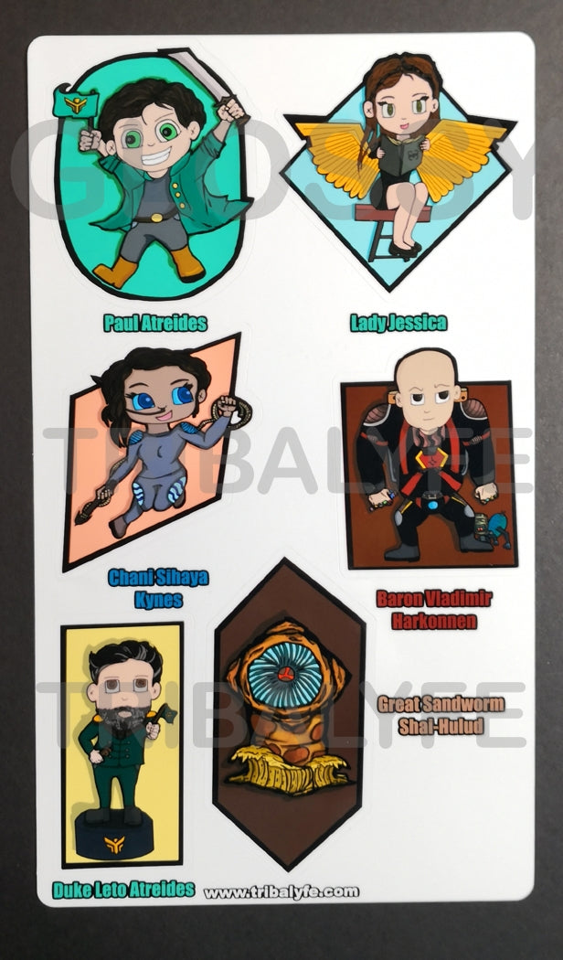 Complete Glossy Collection Vinyl Sticker Sheet - Dune Chibi / Anime Art