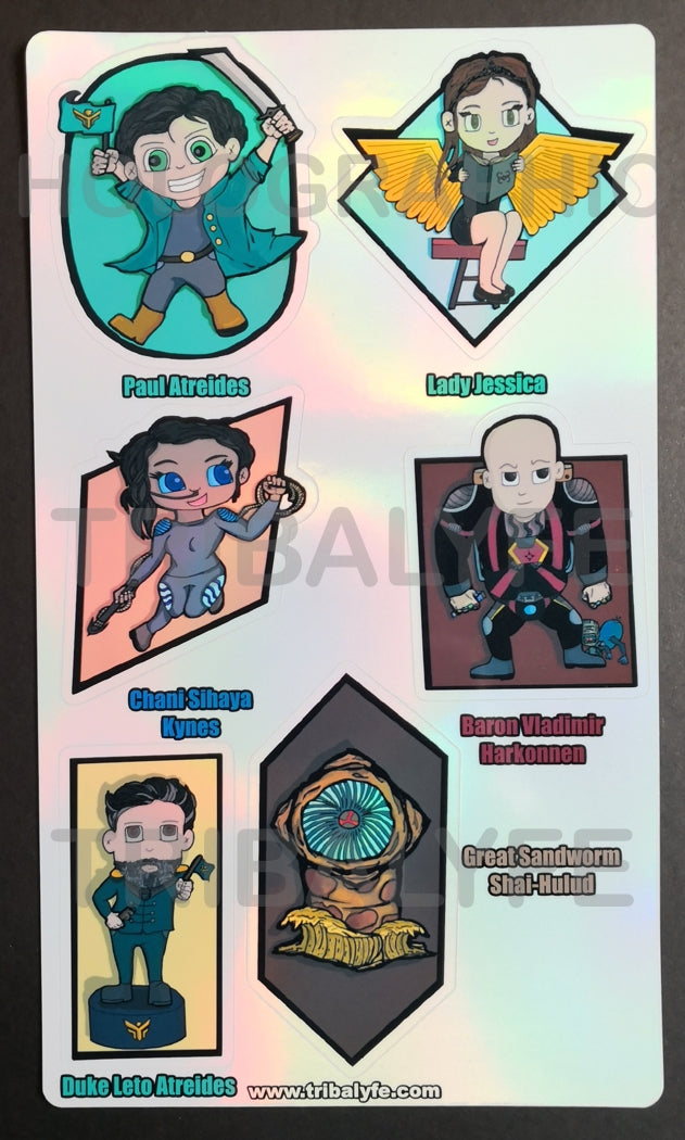 Special Bordered Vinyl Sticker Sheet - Dune Chibi / Anime Art