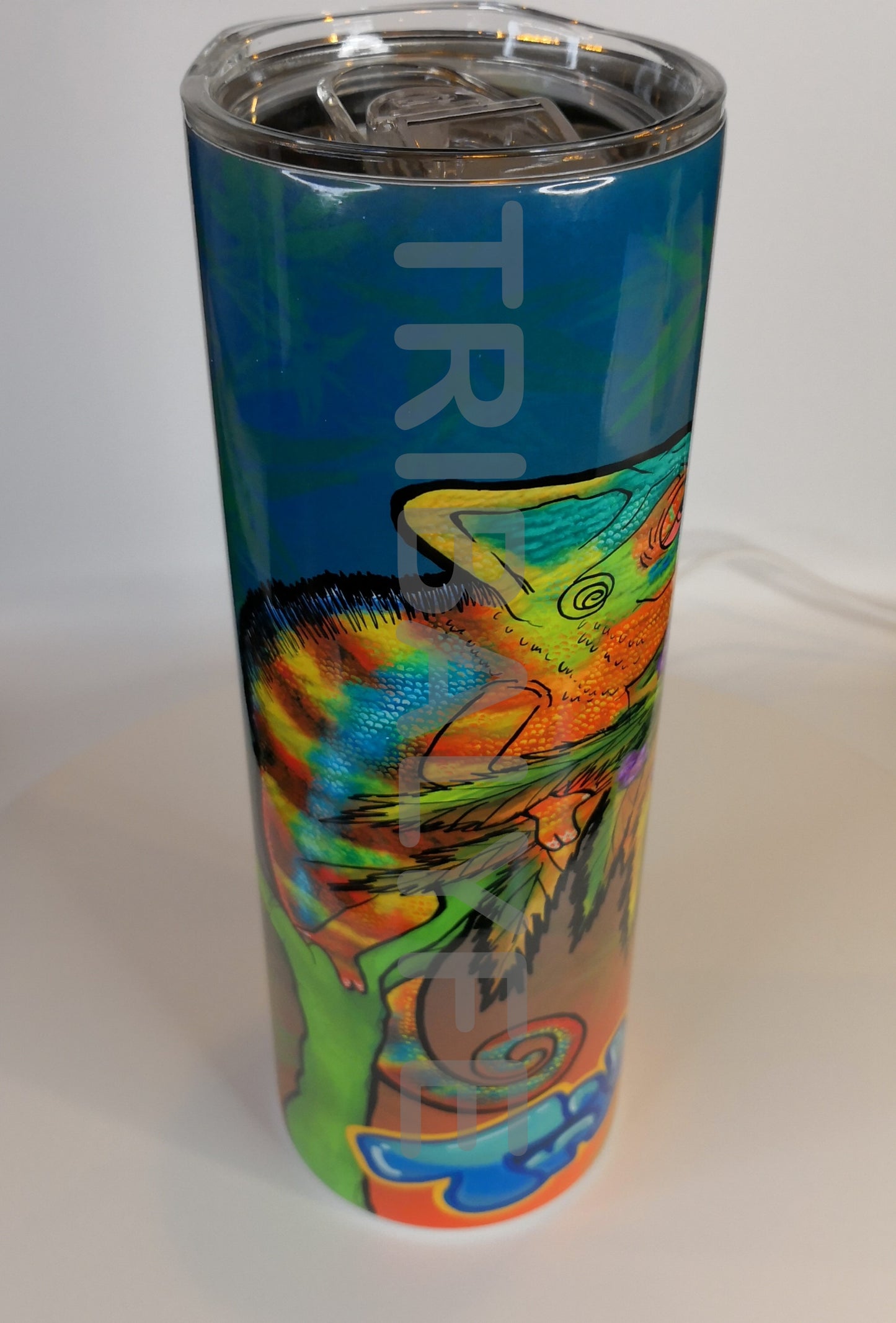 Trippy Collection: Ganja Chameleon - Stainless Steel Skinny Tumblers