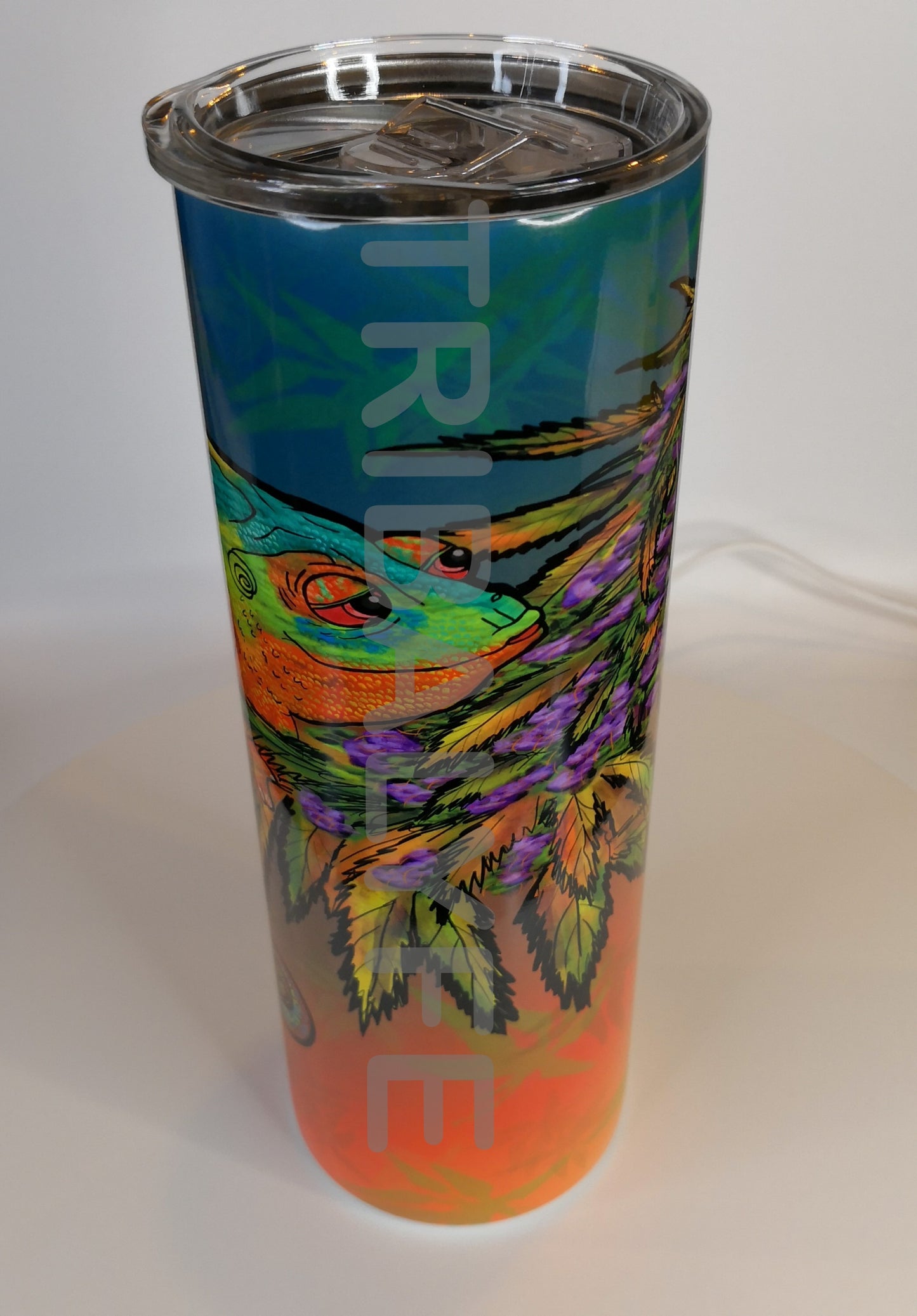 Trippy Collection: Ganja Chameleon - Stainless Steel Skinny Tumblers