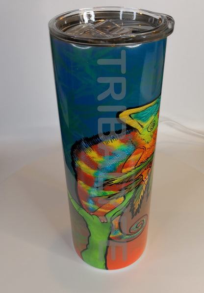 Trippy Collection: Ganja Chameleon - Stainless Steel Skinny Tumblers