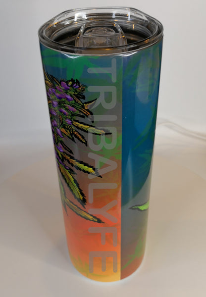 Trippy Collection: Ganja Chameleon - Stainless Steel Skinny Tumblers