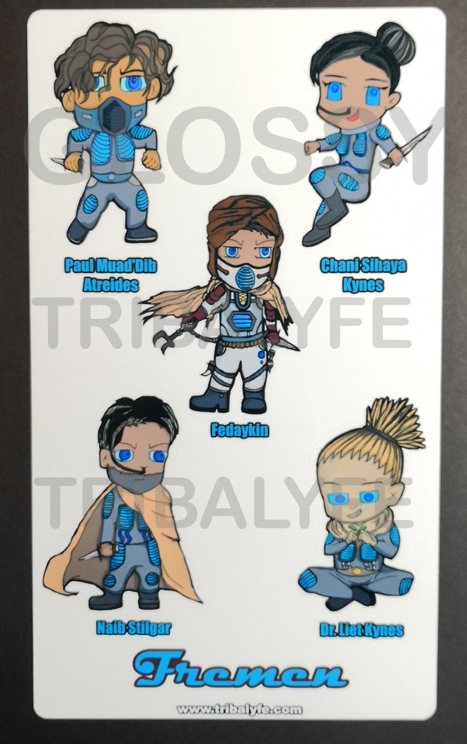 Complete Glossy Collection Vinyl Sticker Sheet - Dune Chibi / Anime Art