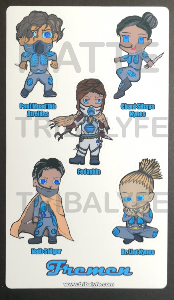 Fremen Vinyl Sticker Sheet - Dune Chibi / Anime Art