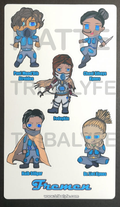 Fremen Vinyl Sticker Sheet - Dune Chibi / Anime Art